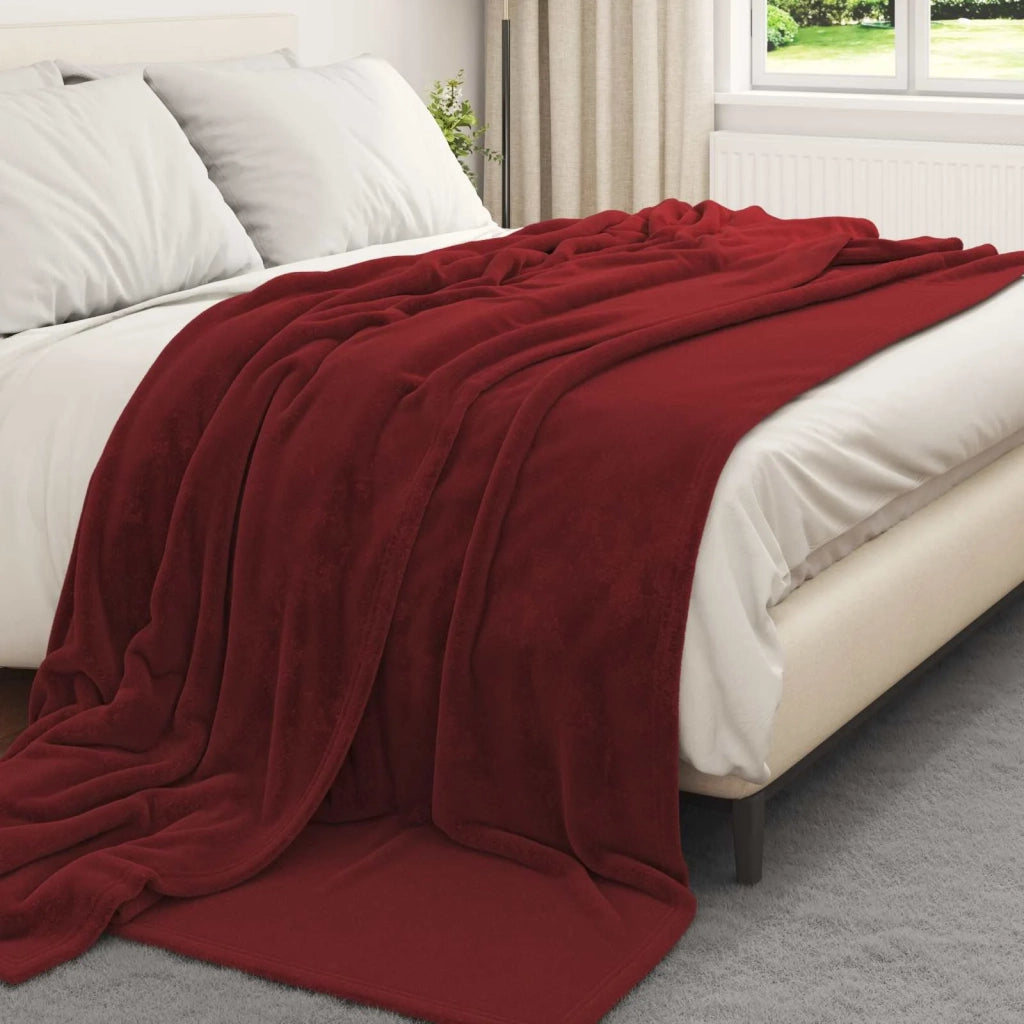 Coperte da Pile 6 pcs Rosso Bordeaux 220 x 240 cm Panno 42016819