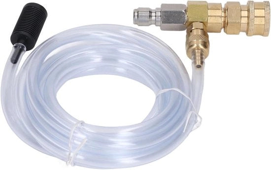 Iniettore chimico con bocchetta di acciaio inossidabile resistentente alla corrosione, 5000PSI, pistola ad alta pressione regolabile con tubo di 98 Ft per dispenser di sapone, per uso agricolo e giardino.