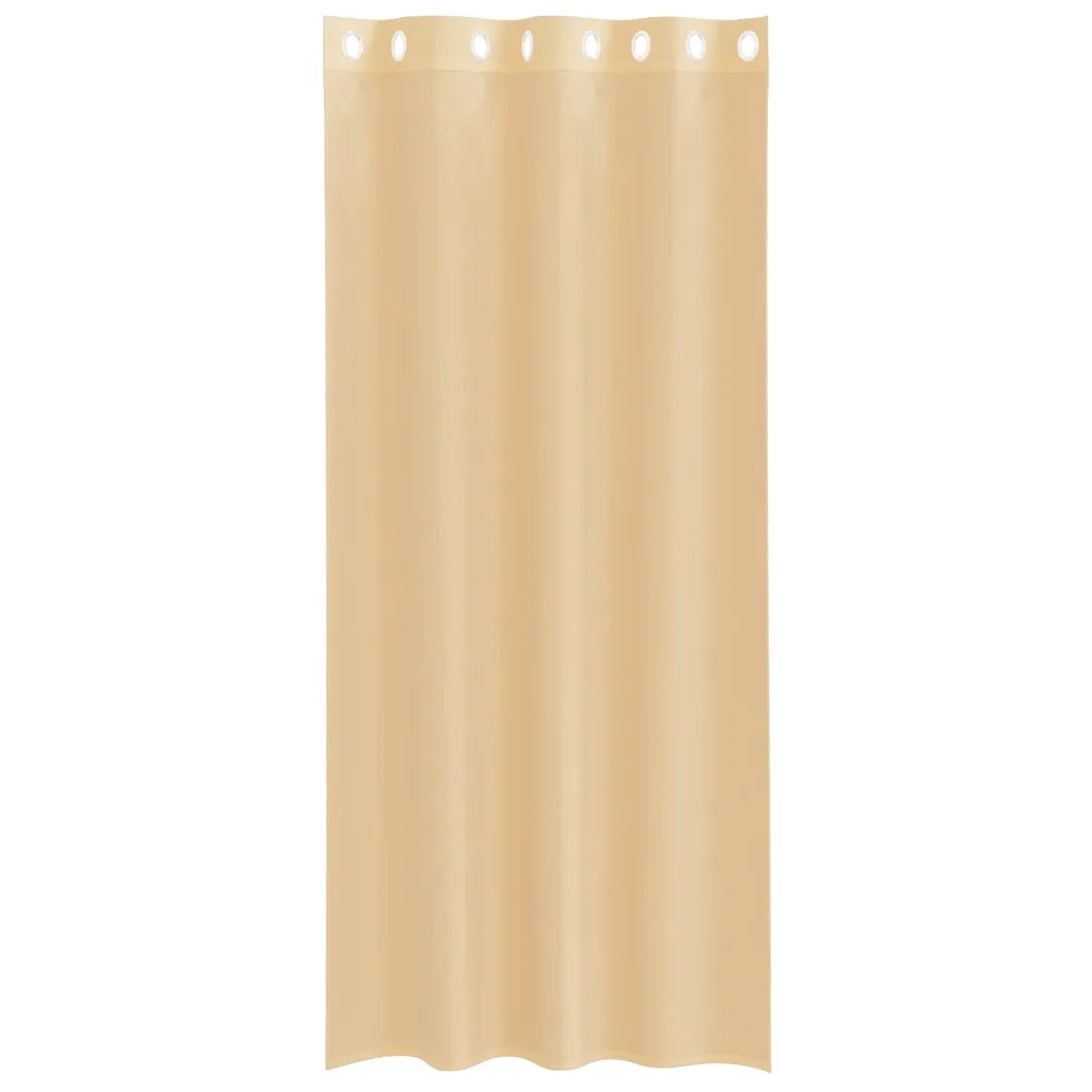 Tende in Voile con Occhielli 2 pz Sabbia 4102121