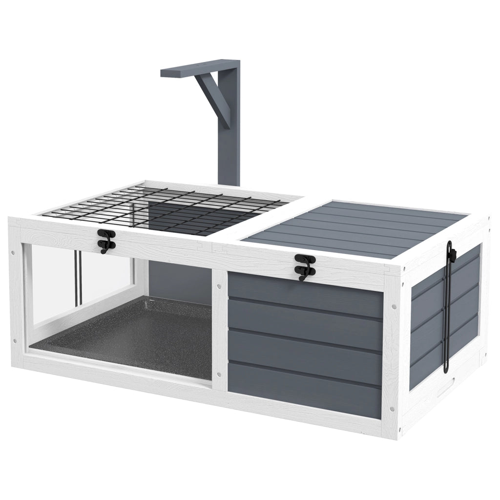 Casetta per Tartarughe con 2 Scomparti ¨C Minimal ¨C Grigio Legno