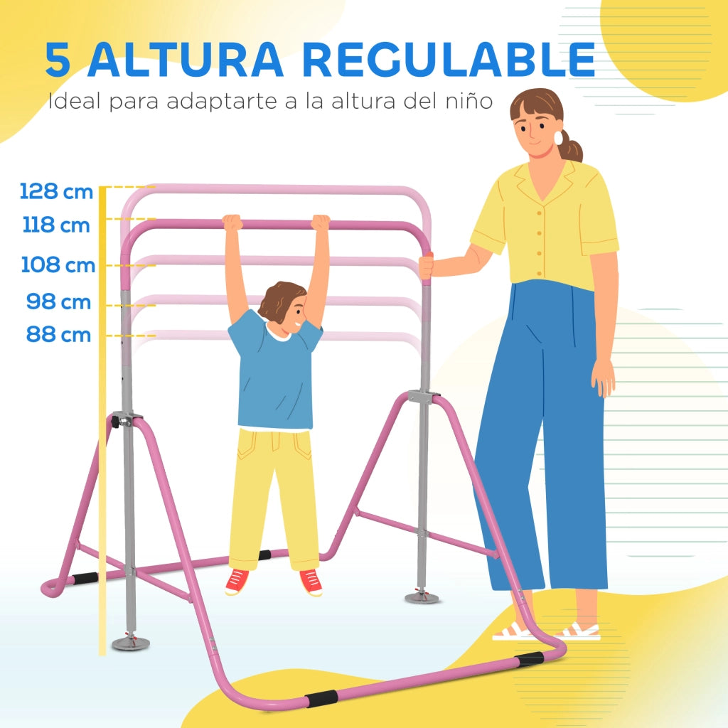 Sbarra Parallele Pieghevole ¨C Minimal ¨C Altezza Regolabile Rosa