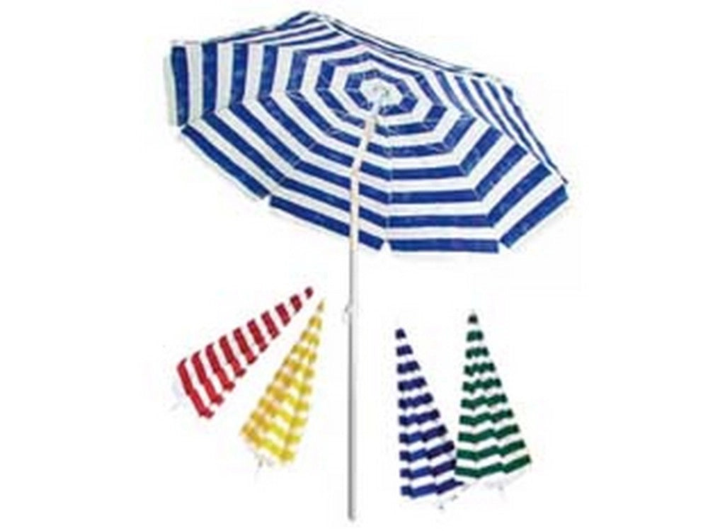 1pz ombrellone da spiaggia in tnt a righe tondo cm.180 - colore bianco/verde cod:ferx.fer184861
