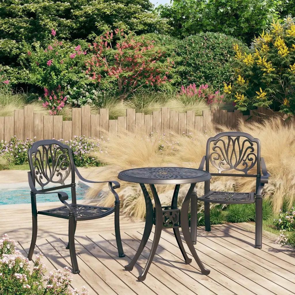 Set da Bistrot 3 pz in Alluminio Pressofuso Nero 3070572