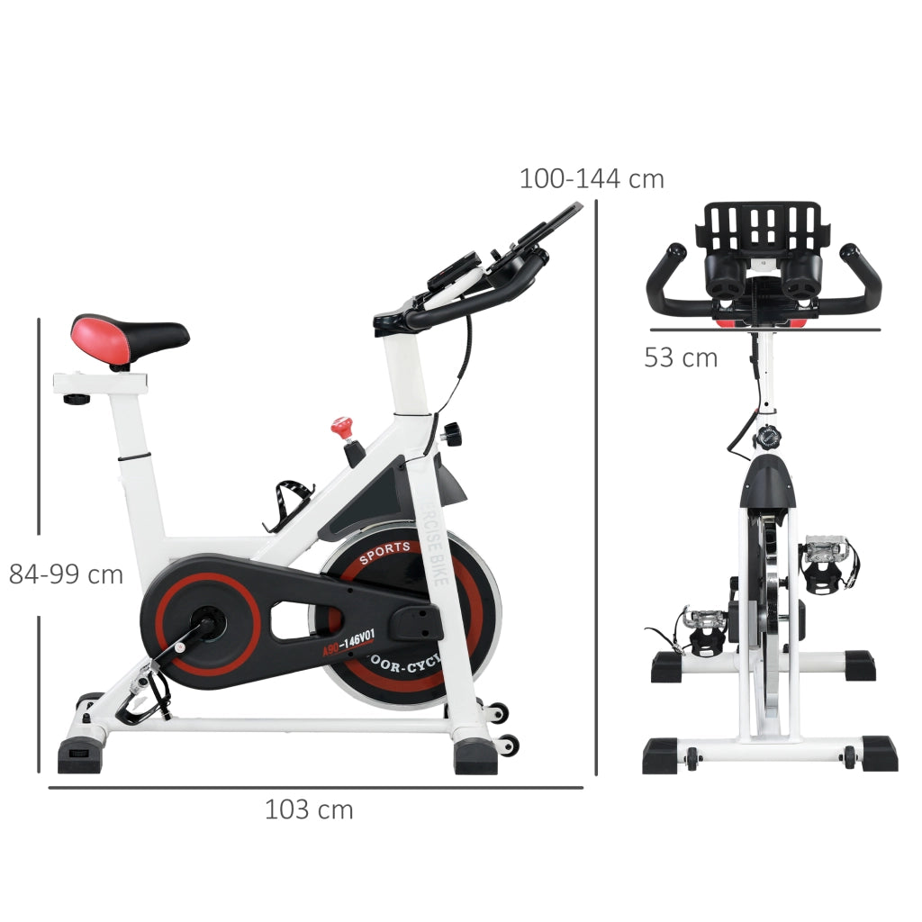 Bicicletta Statica con Resistenza Regolabile ¨C Minimal ¨C Bianco