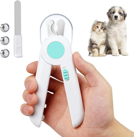 Taglierino LED per animali domestici - Blu - Sicuro e facile da usare - Adatto per cani e gatti - Illuminazione LED chiara...