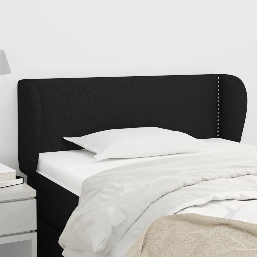 Testiera ad Orecchio Nera 93x23x78/88 cm in Tessuto 3116988