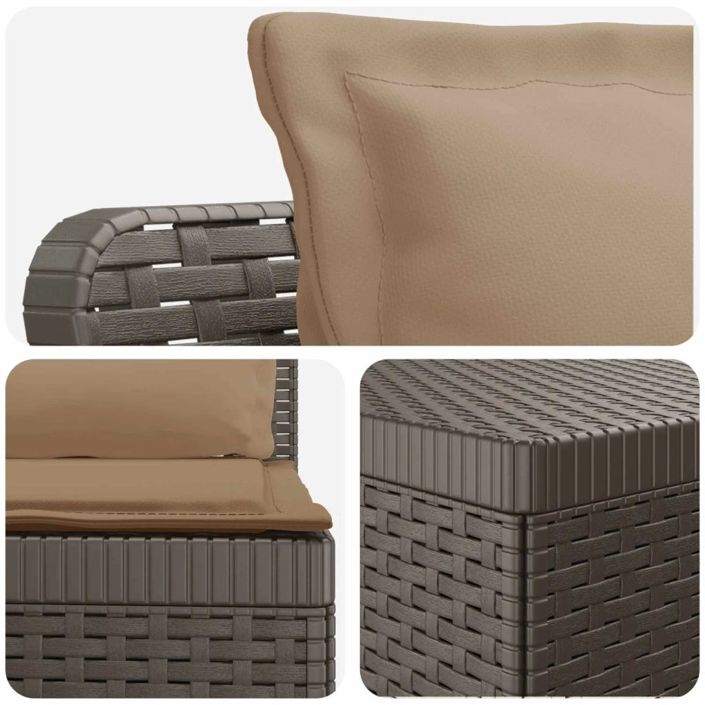 Divano da esterno-Divano da Giardino 3 posti con cuscini in look rattan PP 399645
