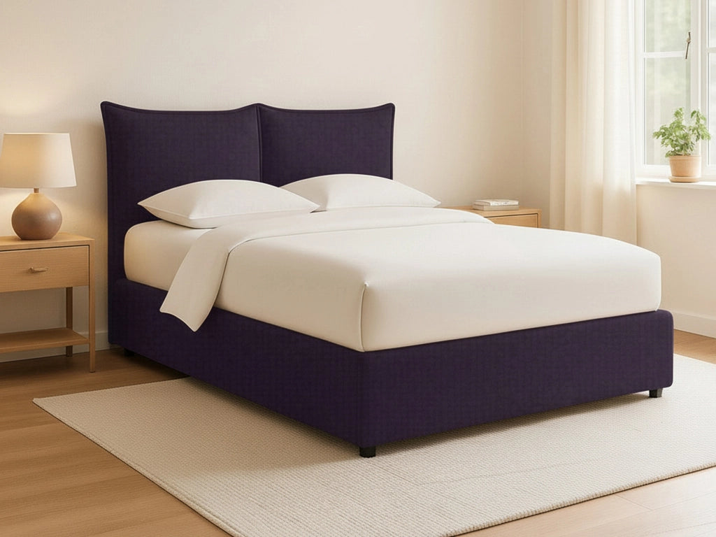 Malton, Letto Piazza e Mezza Sfoderabile Made in Italy, Viola