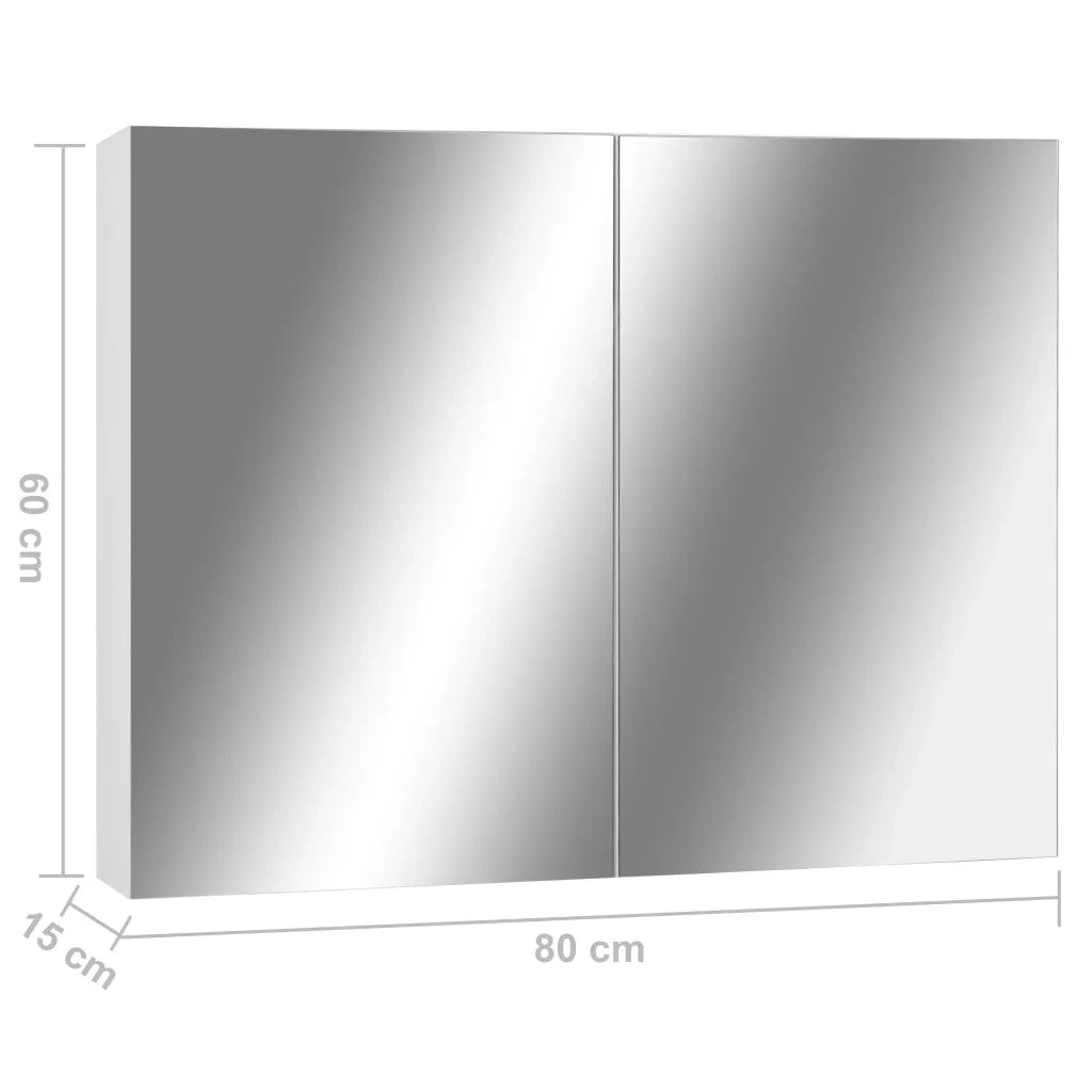 Armadietto a Specchio Bianco 80x15x60 cm in MDF 325186