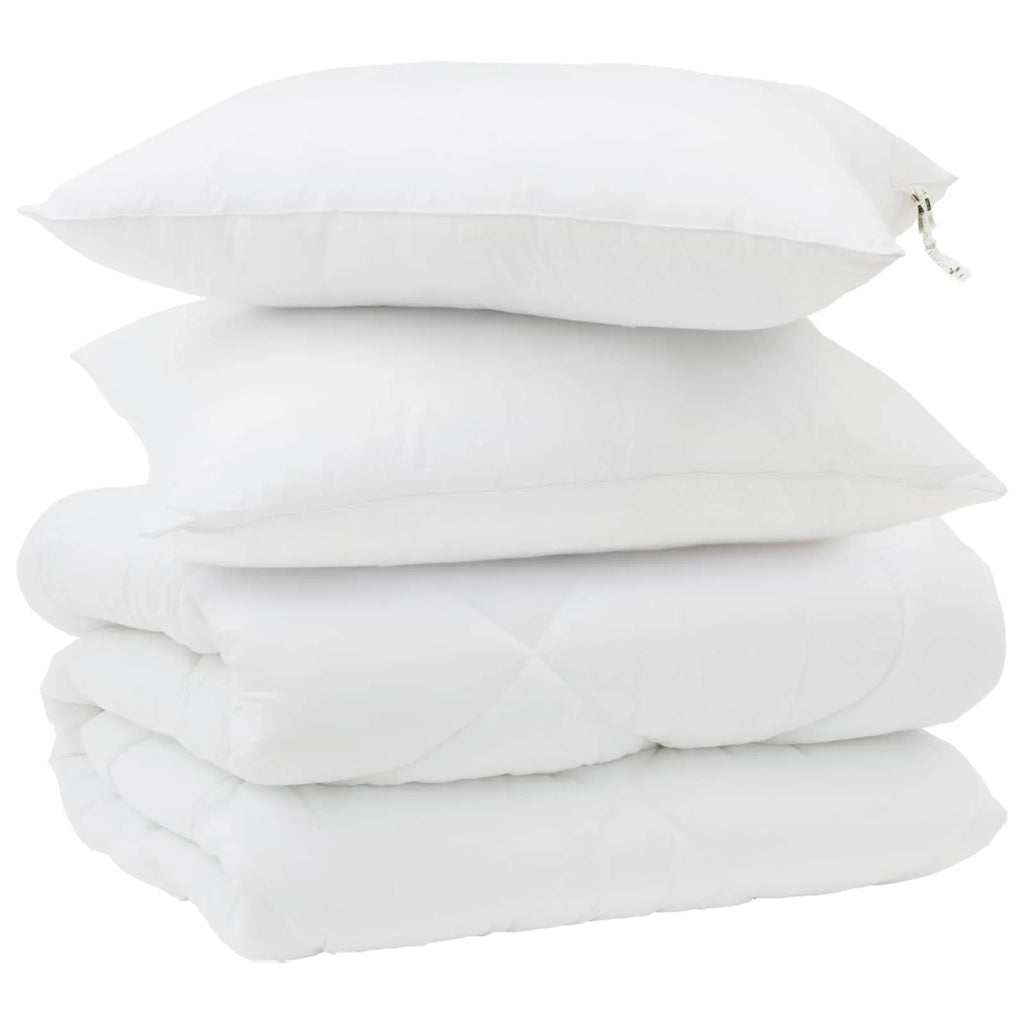Piumone | Duvet Invernale con cuscino 3 pz Bianco Microfibra