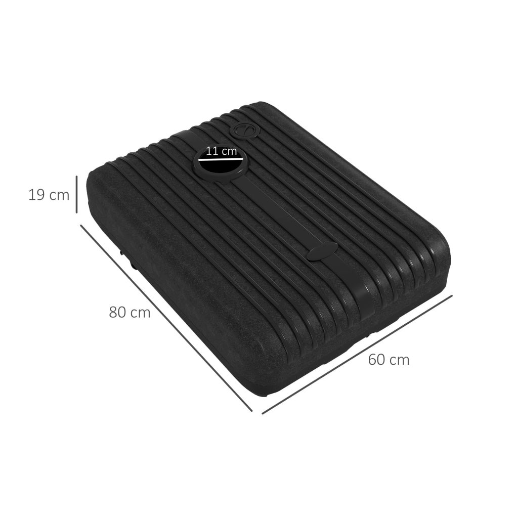 Base Ombrellone Riempibile con Acqua e Sabbia ¨C Minimal ¨C 80x60 cm, Nero