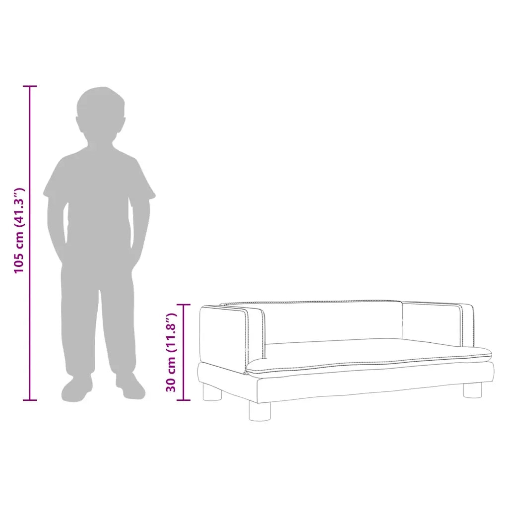 Divano per Bambini-Sofa-Divanetto Marrone 80x45x30 cm in Velluto