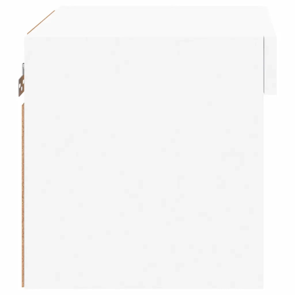Comodino | Armadio da Notte | Mobiletto da notte con Luci LED a Parete Bianco