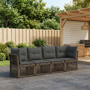 Set Divano da Giardino 4 pz Grigio polyrattan 3434129