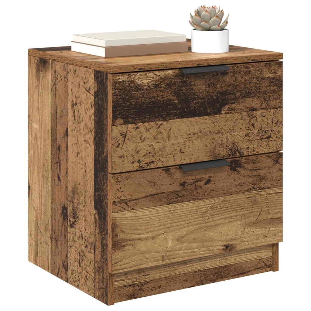 Set di 2 Comodini | Armadio da Notte | Mobiletto da notte Legno vecchio 45 x 39 x 50cm