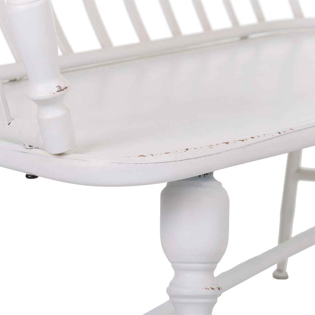 Sgabello in metallo bianco 128x53x86h