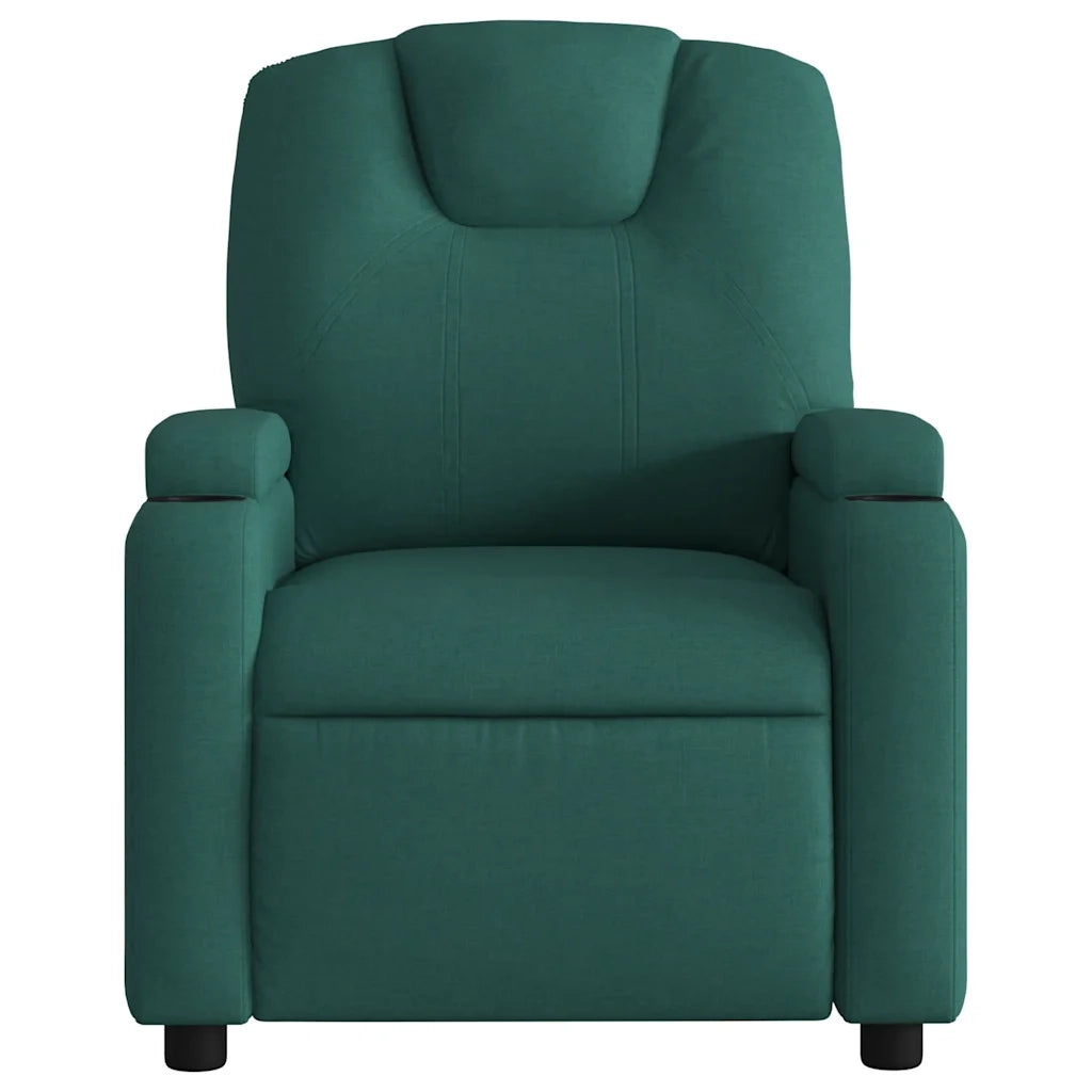 Poltrona Massaggiante Reclinabile Verde Scuro in Tessuto 372383