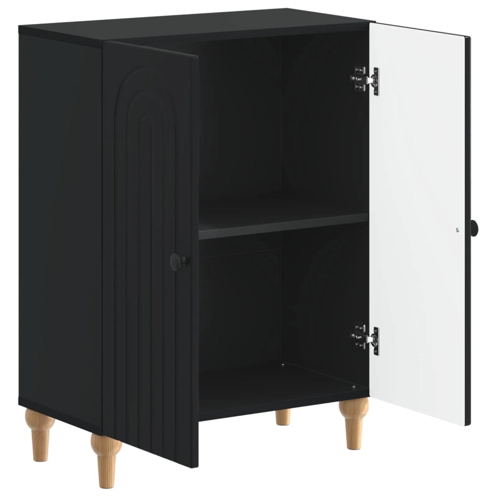 Mobiletto da Bagno ALKMAAR Nero 59,5 x 31 x 80 cm 896176