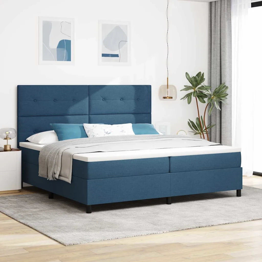Letto a molle con materasso Blu 200 x 200 cm Tessuto 3339419