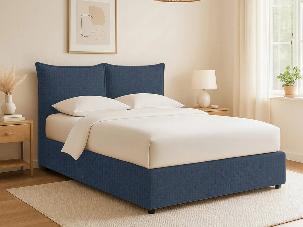 Newquay, Letto Singolo Sfoderabile Made in Italy, blu