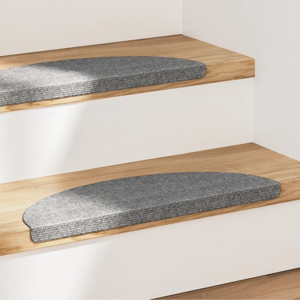 Tappeti Adesivi per Scale 15 pz 56x17x3 cm Grigi 136391