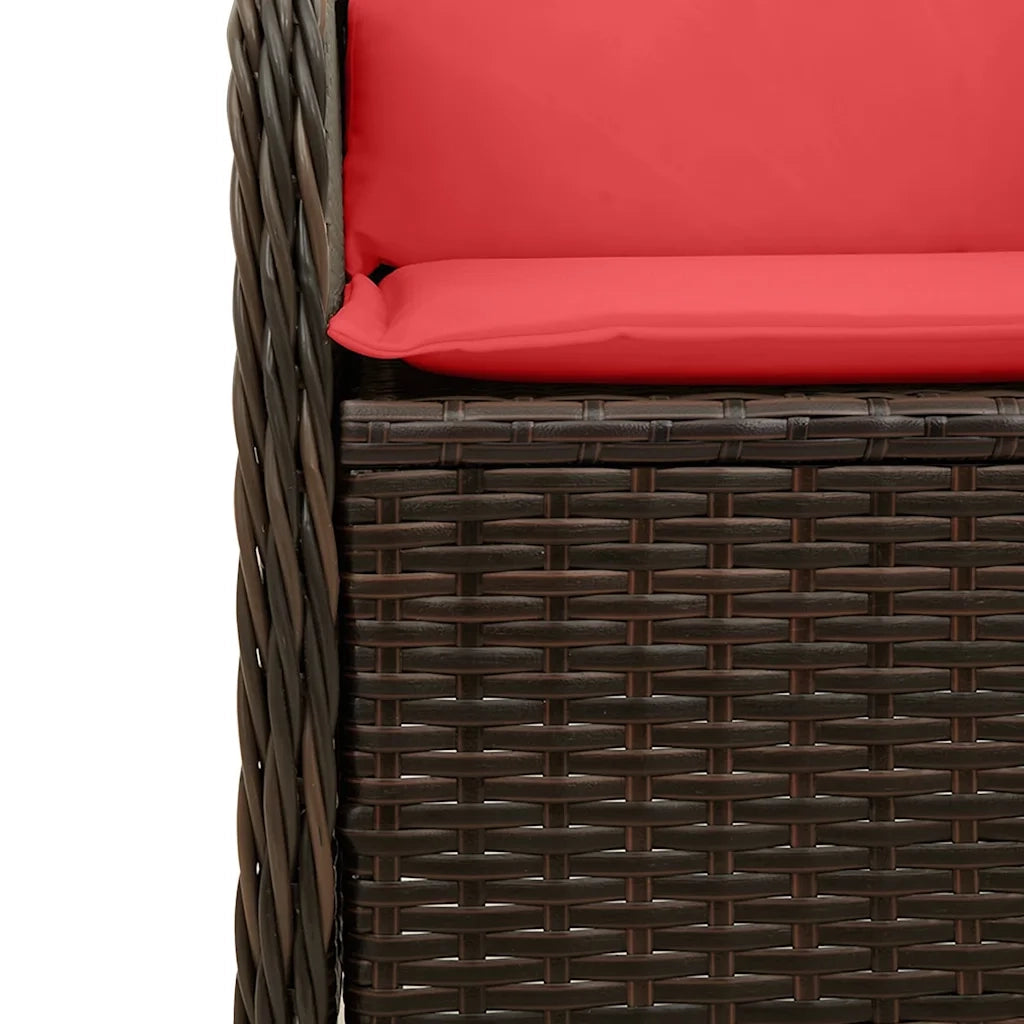 Panchina da giardino 2 pcs Marrone polyrattan 3394491