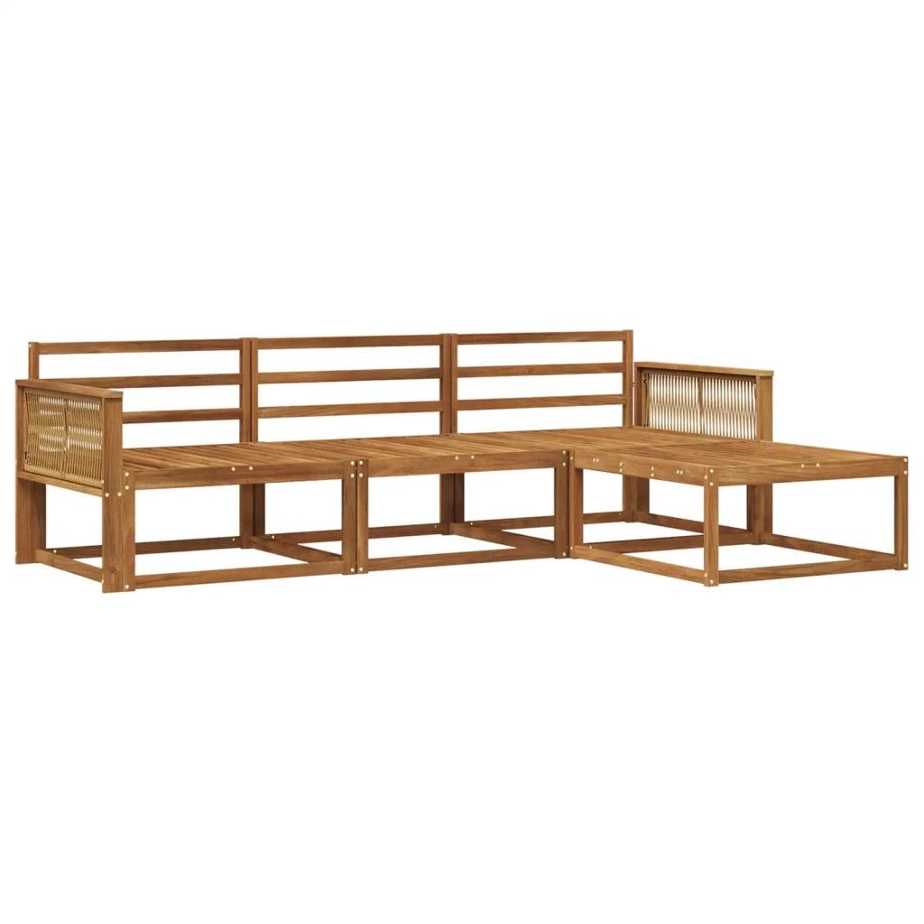 Set di divani da esterno 4 pz Naturale Legno di Acacia Massello 3382467