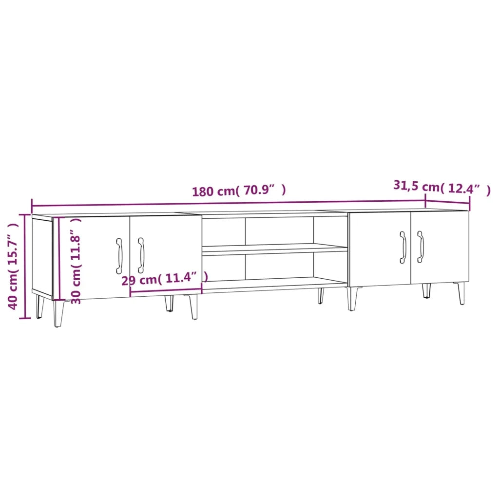 Mobile TV | Armadietto TV | Mobile Porta TV Rovere Sonoma 180x31,5x40 cm Legno ingegnerizzato