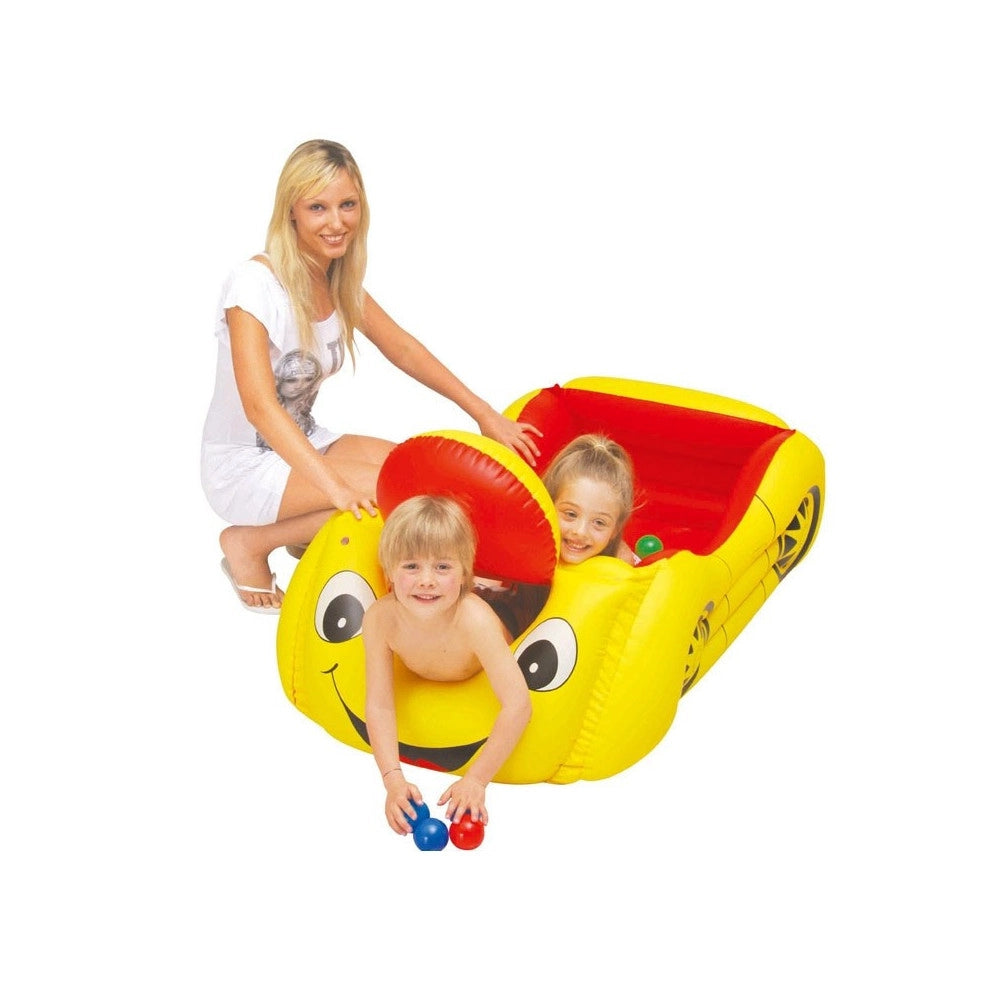 Trade Shop - Auto Macchina Gonfiabile Mare Gioco Bimbi Con 25 Palline E Bocca Apribile -