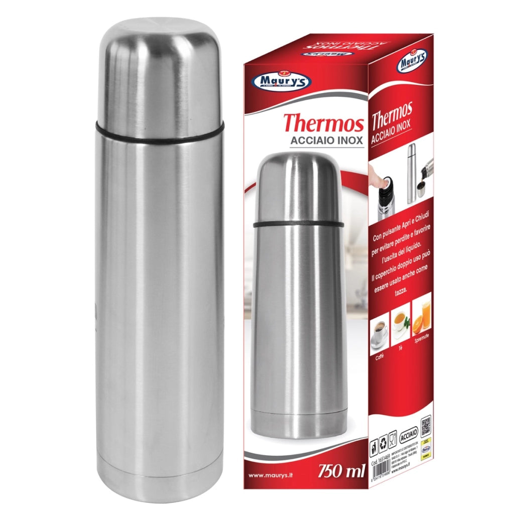 MAURY'S THERMOS PER BEVANDE IN ACCIAIO INOX CONFEZIONE DA 750 ML