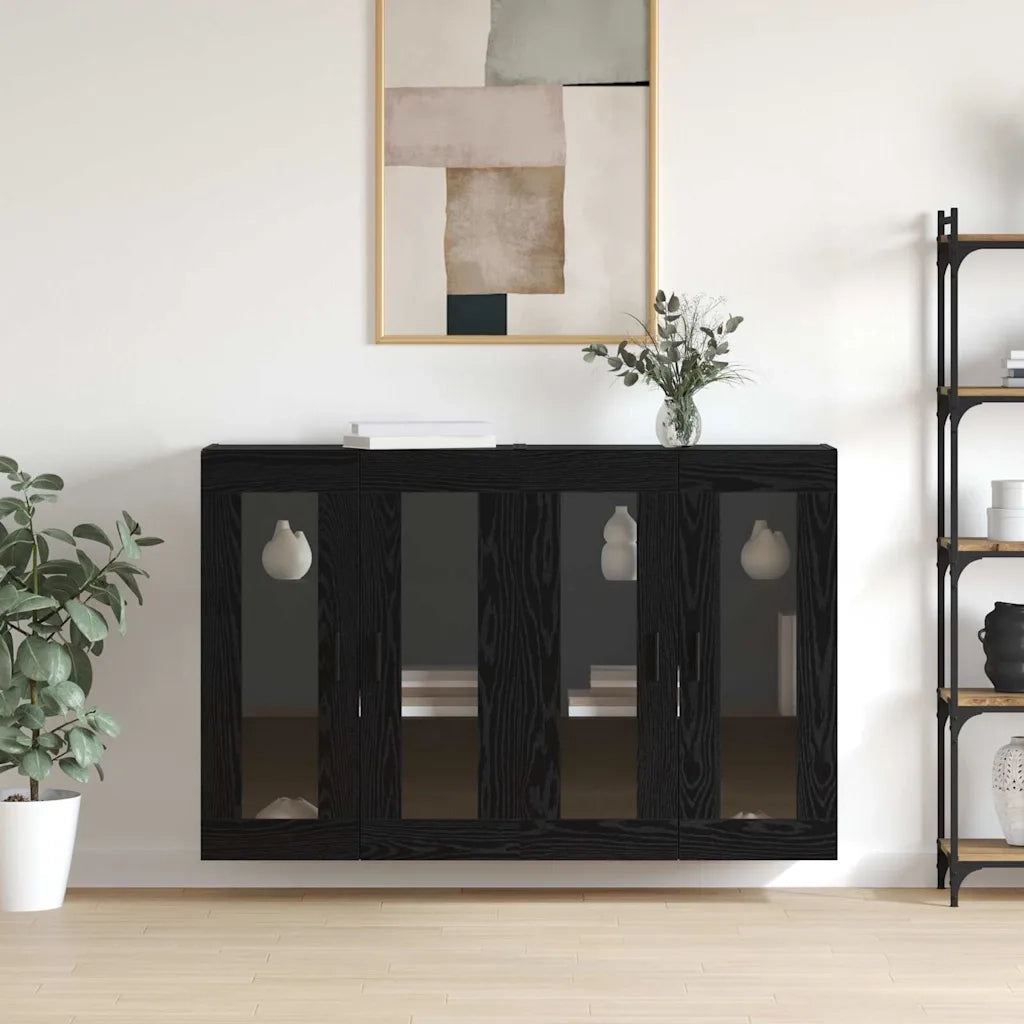 Armadi da Muro 2 pcs Rovere nero 69,5 x 34 x 90 cm