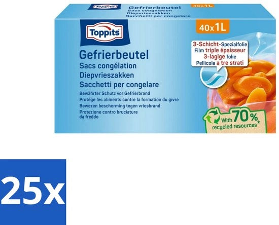 Sacchetti congelati in bulk - 40 sacchetti - 1 litro - 25 confezioni
