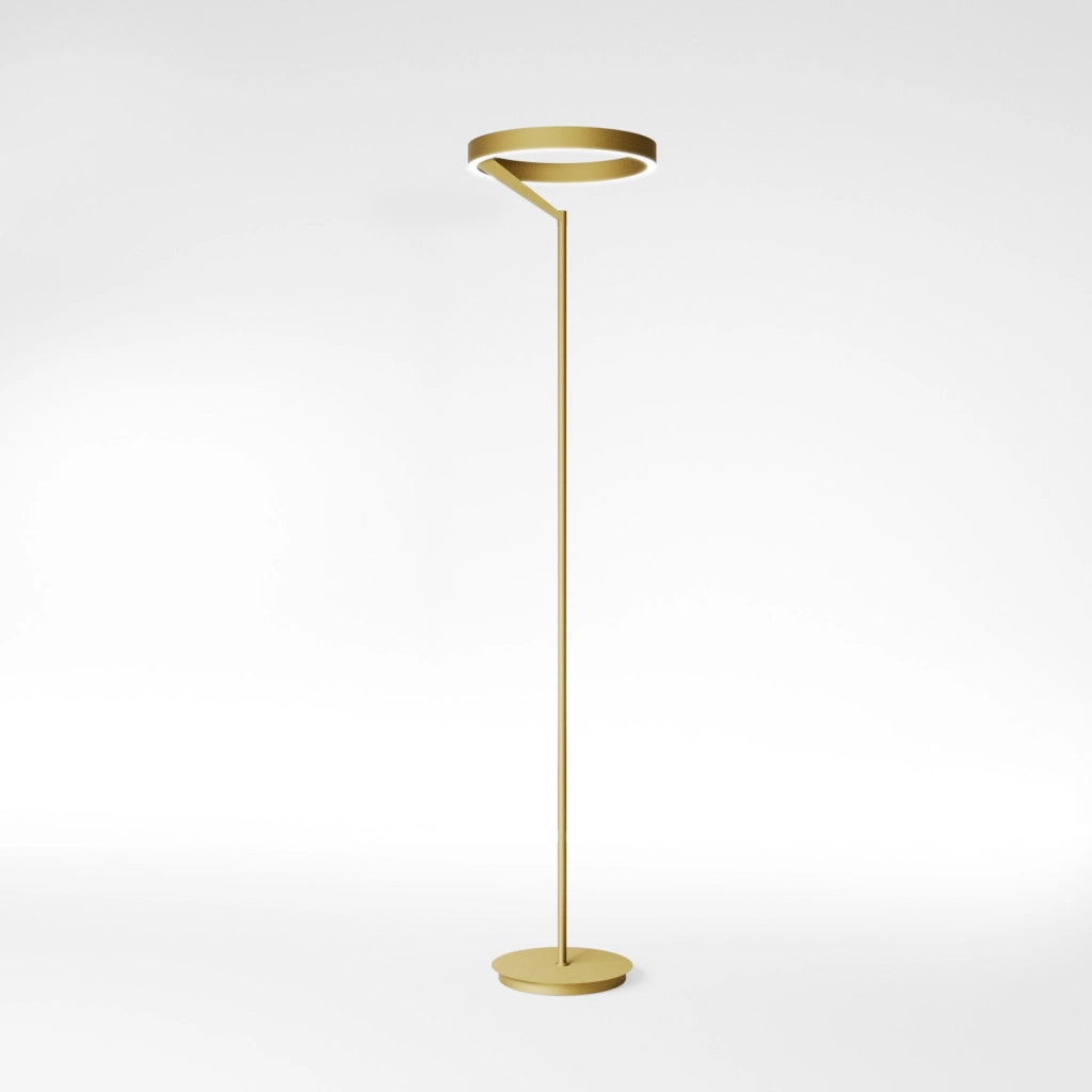 Lampada da Terra CRISEIDE PT LED 40W 2000lm 3000K dimmerabile a pedale in alluminio Oro spazzolato - Gealuce