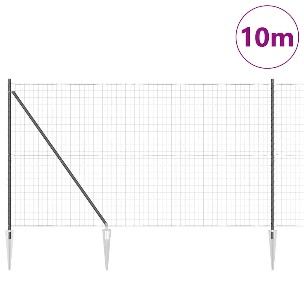 Recinzione da Giardino | Recinzione con Posto Grigio 1,6 x 10 m Acciaio e PVC