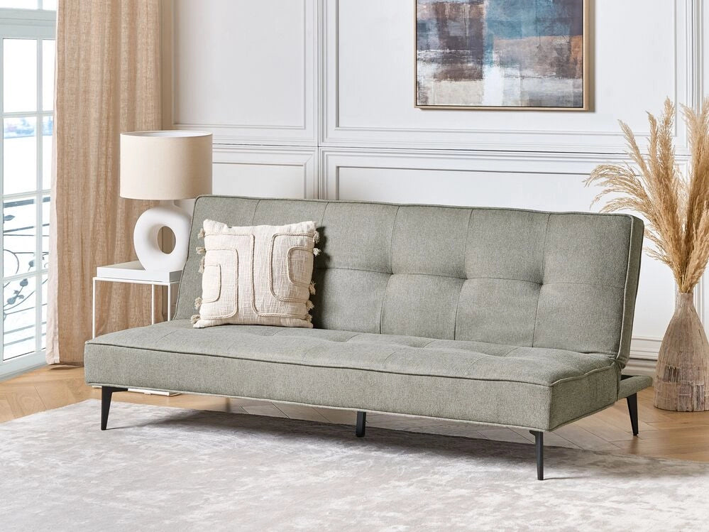 Divano letto in tessuto verde chiaro Soggiorno moderno trasformabile a 3 posti senza braccioli Design minimalista