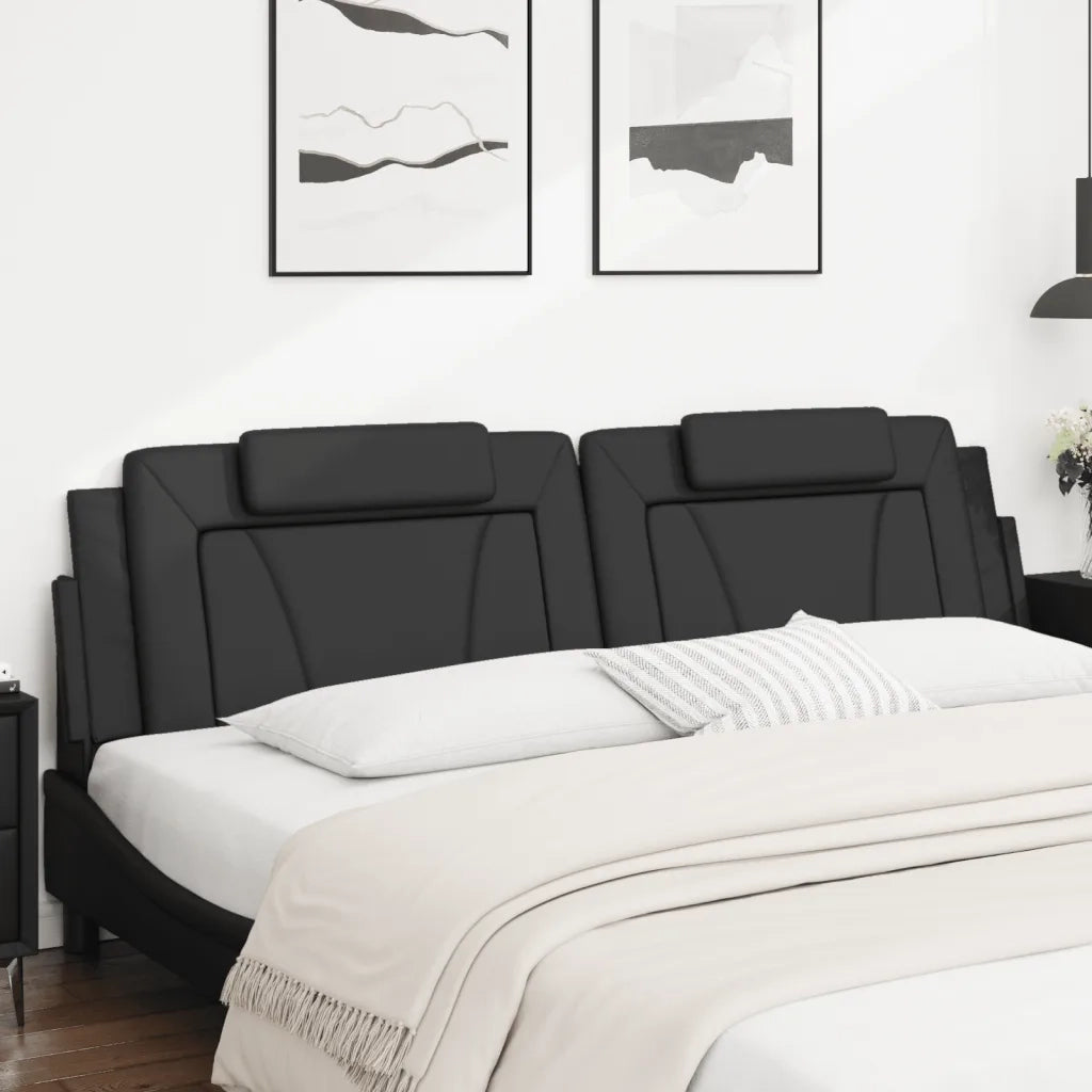 Cuscino Testiera Viana Nero 200 cm in Similpelle 374814