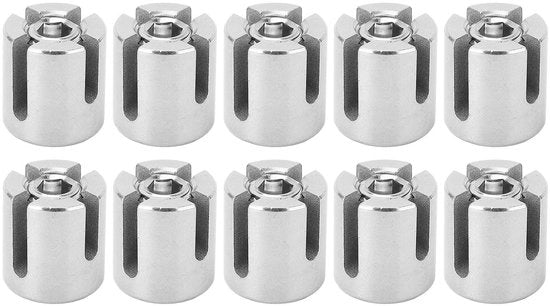 Cavo a Sfera in Acciaio Inossidabile 316 - 10 Unità - Alta Resistenza - Facile da Installare - Fermo Cavo per Reling - Formato Compattibile - Cavo a Sfera per Cavo in Rete