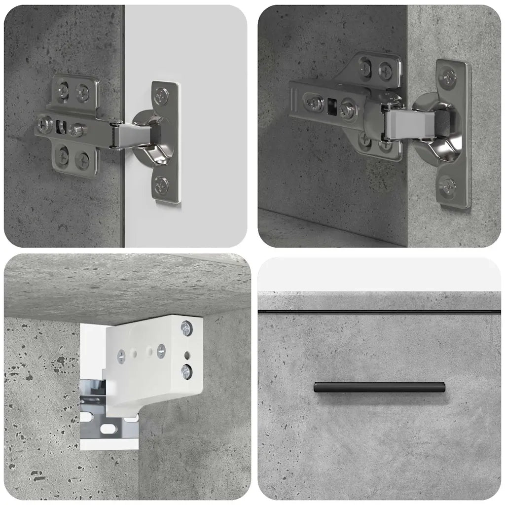 Set di mobili per il bagno con cassetto 2 pcs Grigio cemento 3393016