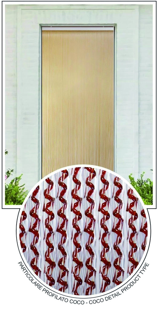 TENDA IN PVC COCO cm. 125x230 col. Cristallo/Marrone