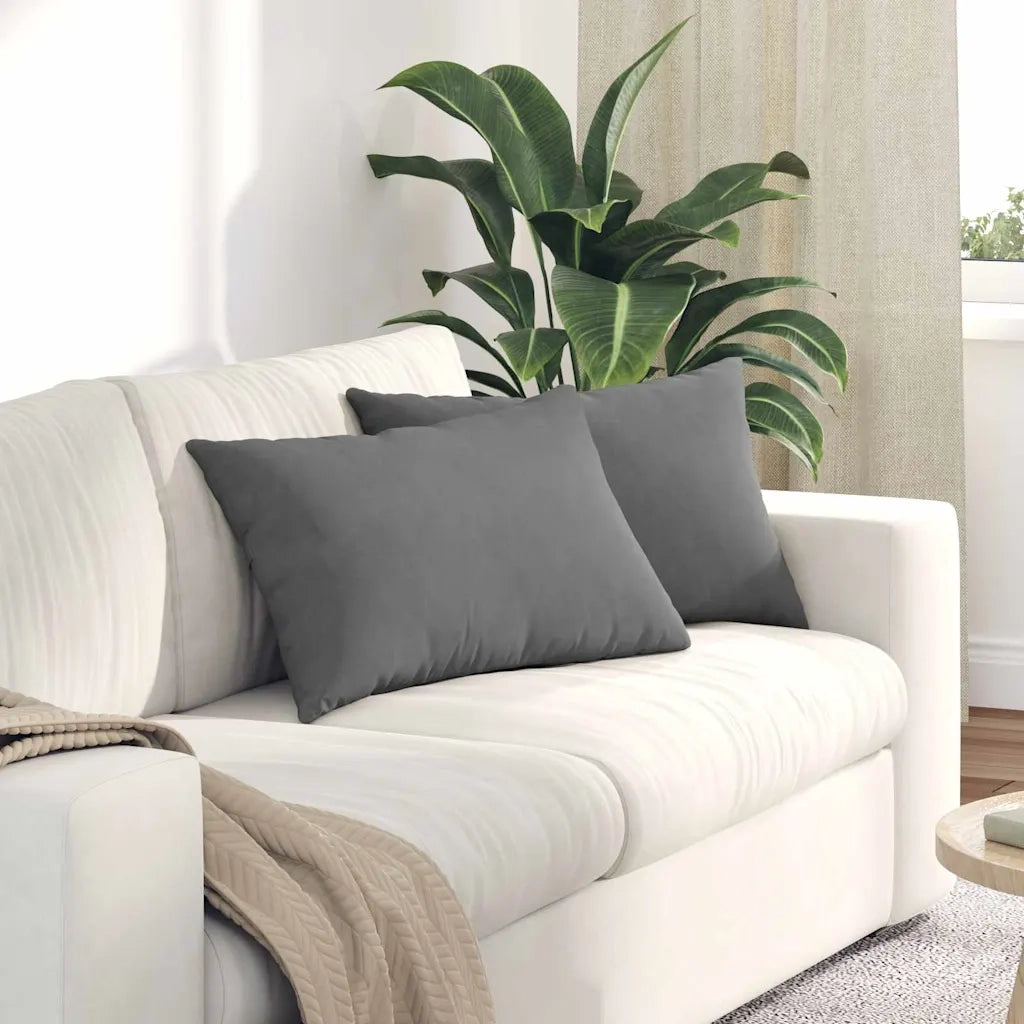 Cuscini da Divano 2 pcs Grigio scuro 60 x 40 cm Tessuto 42013684