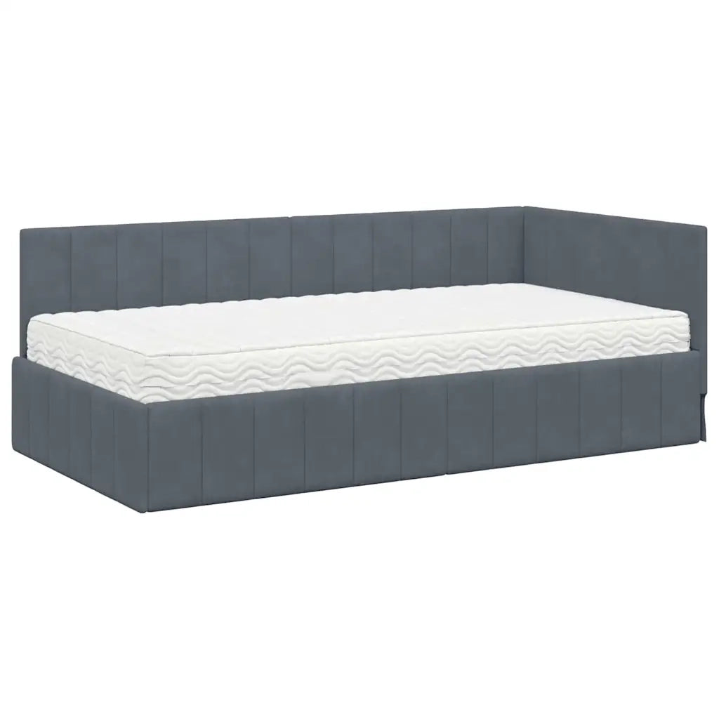 Struttura Letto Angolare con Materasso 2 pcs Grigio Velluto 3393849