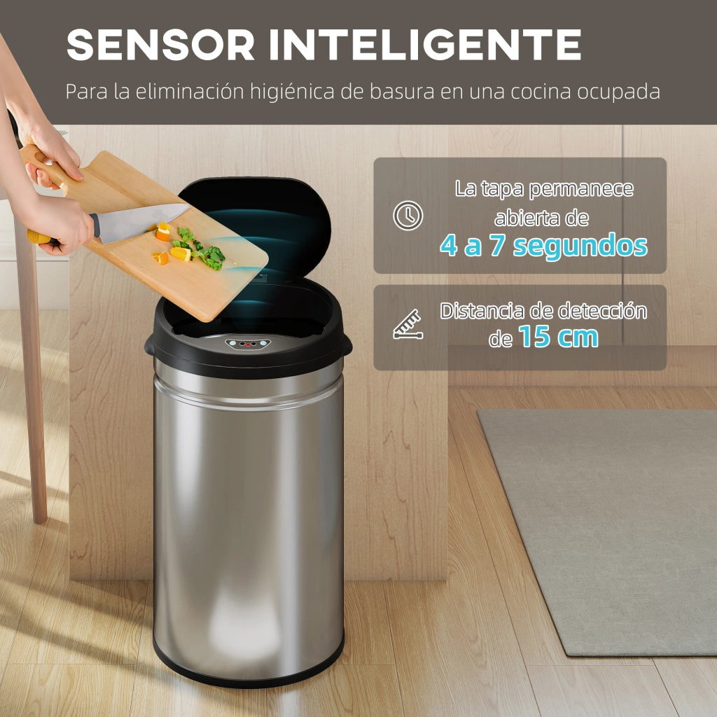 Cestino Automatico 30 L ¨C Minimal ¨C Acciaio Inox Argento