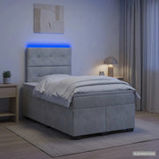 Letto box spring con materasso Grigio Chiaro 120 x 200 cm 3455084