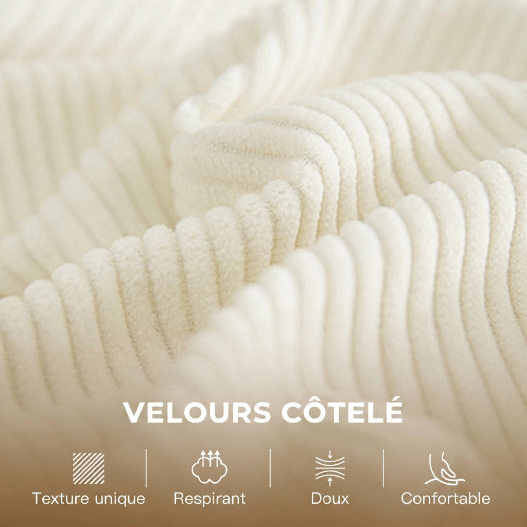Divano 2 posti in velluto ¨C Minimal ¨C crema 134 cm