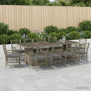 Set da pranzo per esterni 11 pz Grigio polyrattan 3448947