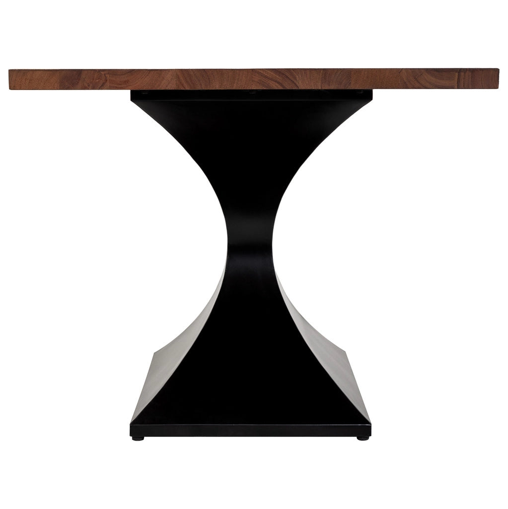Tavolo da pranzo in legno di acacia finitura noce 160x90x76