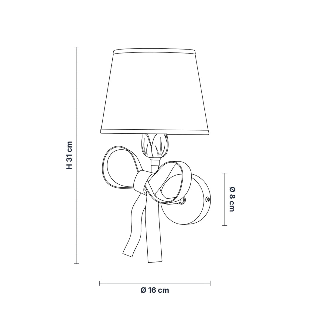 Applique Shabby Chic Lucy 1 Luce Bianco LuceArt Classic