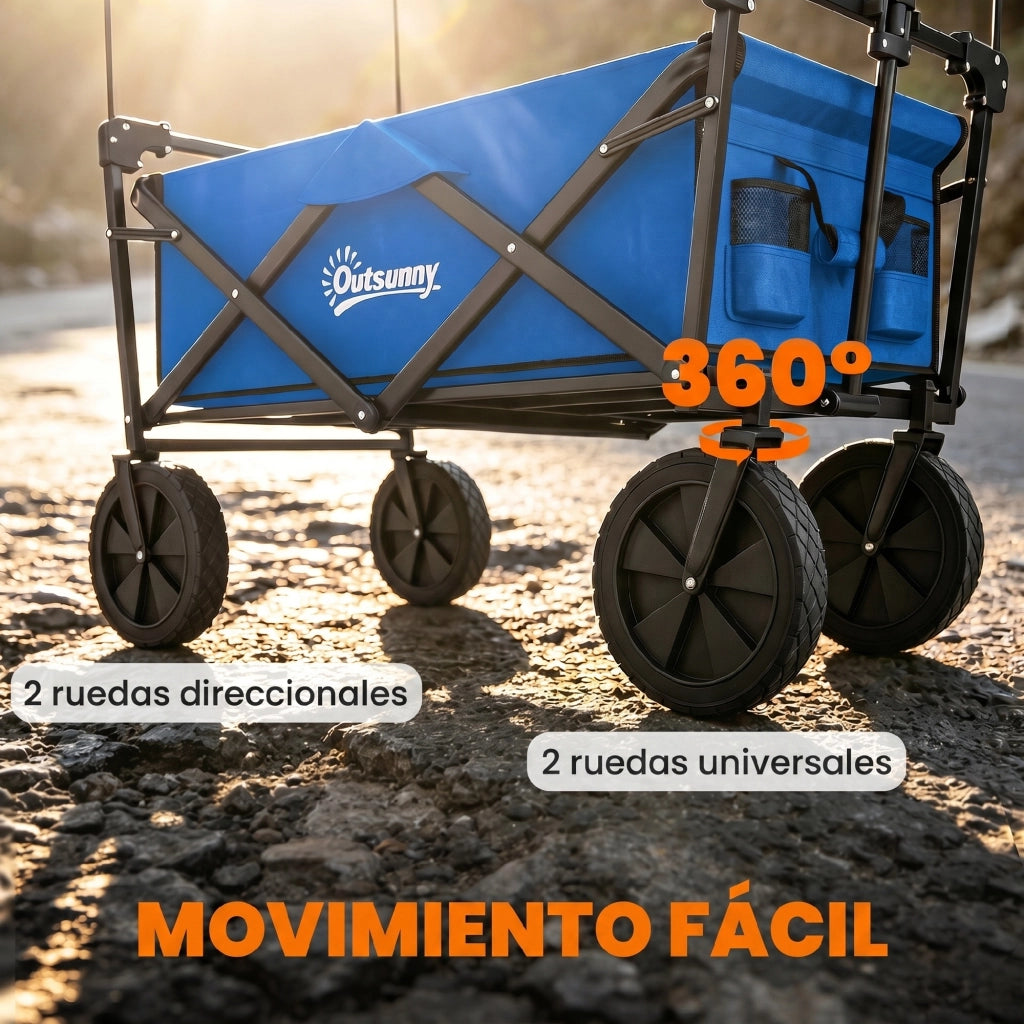 Carrello Pieghevole con Telo ¨C Minimal ¨C Blu, 100 kg