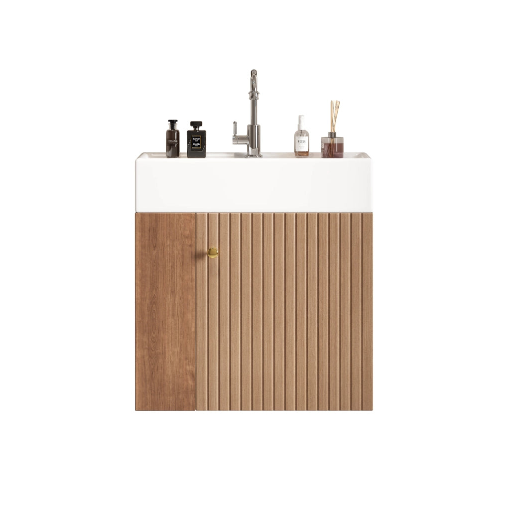 LAVABO con mobile bagno 55 cm Marrone MDF
