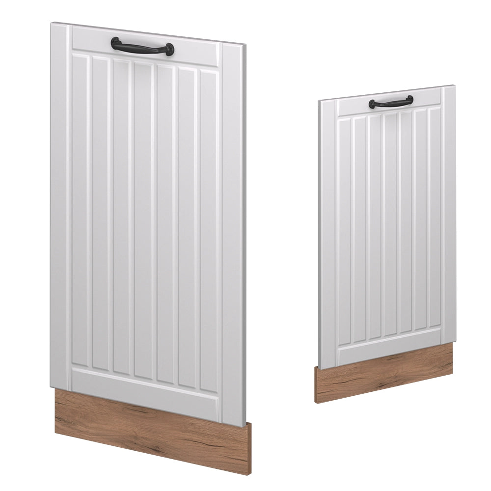 Pannello frontale della lavastoviglie Fame-Line Bianco rustico/Rovere dorato 45 cm senza piano di lavoro Vicco